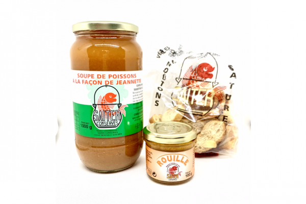 Formule Jeannette – Soupe + Croûtons + Rouille & fromage rapé